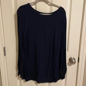 Alfani Long Sleeve Tee with Ruching Detail at Cuffs